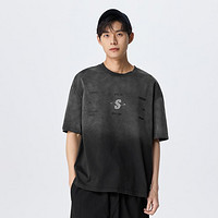 森马 Semir【渐变t恤】夏季宽松潮复古个性运动休闲打底衫男士短袖t恤男款
