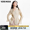 VEROMODA a衬衫2024早春新款优雅气质中式透视长袖V领肌理感面料上衣女 C13浅卡其色 165/84A/M