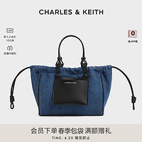 CHARLES & KEITH CHARLES&KEITH24春新款CK2-30671602柔软大容量托特包牛仔手提包