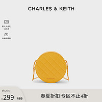 CHARLES & KEITH CHARLES＆KEITH圆饼包CK2-80680915女士经典菱格斜挎链条单肩包