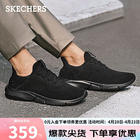 SKECHERS 斯凯奇 轻盈舒适一脚蹬男子轻便透气休闲运动鞋210281 BBK全黑色 41