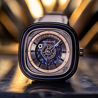 SEVENFRIDAY七个星期五 T系列 方盘瑞士机械皮带男表 T2/04