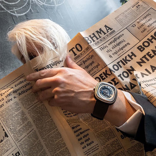 SEVENFRIDAY七个星期五 T系列 方盘瑞士机械皮带男表 T2/04