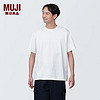 MUJI 無印良品 无印良品 MUJI 男式 天竺织圆领短袖T恤男士打底衫男款夏季AB1MIA4S 白色 XL (180/104A)