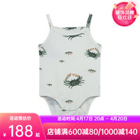 Milkbarn2024婴儿吊带包屁衣宝宝童装夏季哈衣爬服新生儿衣服 浅滩蟹蟹 80cm(12-18m)