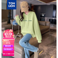 唐狮 TONLION2024春装女连帽前胸字母卫衣WP 抹茶绿 S