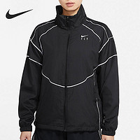 NIKE 耐克 官方NIKE SWOOSH FLY 女子篮球夹克新款CZ6603（L、084烟灰/黑/微黄绿/(黑)）