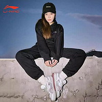 LI-NING 李宁 中国李宁卫衣女秋时尚透气舒适宽松休闲套头连帽卫衣针织套头衫