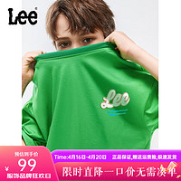 Lee儿童短袖T恤2024春夏纯棉后背LOGO印花宽松舒适运动上衣童装 绿色 110cm