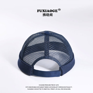 拂晓阁（fuxiaoge）夏季瓜皮帽男薄款嘻哈夏天速干透气网眼无檐西瓜帽雅痞地主帽 黑色无字母款网纱瓜皮帽MK 可调节(55-59厘米)