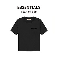 FEAR OF GOD ESSENTIALS植绒背部LOGO系列棉质圆领短袖T恤男女美式宽松经典潮流打底内搭 青黑色 XL