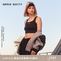 MISS SIXTY 毛呢拼接外套女短款棒球服设计复古街头休闲甜酷百搭