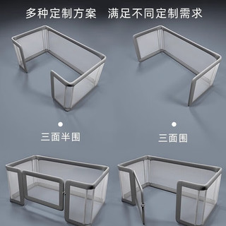 莱旺家拼接床围栏小孩床上围挡宝宝床上儿童床围护栏婴儿床加高护栏围栏 晨雾灰 三面半