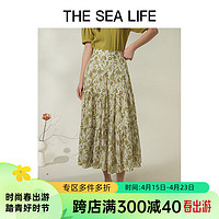 THE SEA LIFE欧海一生 碎花半身裙2024春夏季收腰显瘦别致D11620 苔藓绿 S