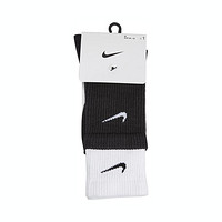 NIKE 耐克 Everyday Plus Cushioned 中性运动袜 DD2795-011 黑色/白色 M