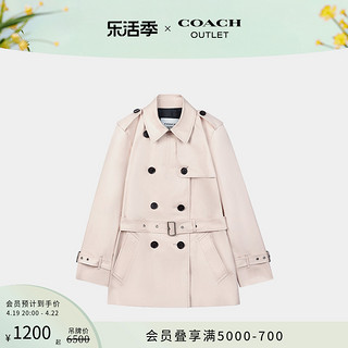 COACH 蔻驰 奥莱纯色短风衣女士外套