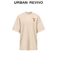 URBAN REVIVO 夏季女简约印花棉质T恤 UWV440135 浅卡其 XS