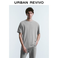 URBAN REVIVO 男士时尚简约休闲纯色圆领短袖T恤 UMU440041 中灰 XS