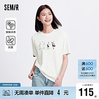 Semir 森马 凉感T|商场同款森马大力水手联名短袖T恤女2024新款抗菌速干夏装