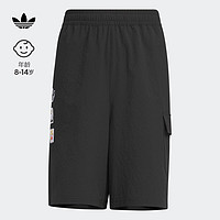 adidas宽松运动短裤男大童儿童夏季阿迪达斯三叶草JI9838 黑色 158CM