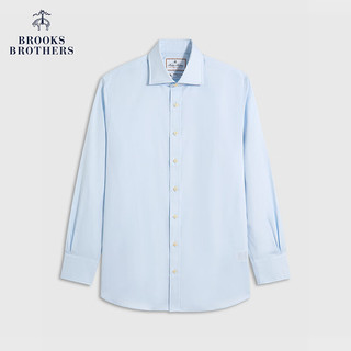 布克兄弟（BrooksBrothers）男士24春夏修身版伦敦领纯色长袖正装衬衫 4000-蓝色 15/2/H