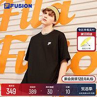 FILA 斐乐 FUSION斐乐潮牌情侣运动T恤2024年新夏多彩宽松纯棉上衣男女