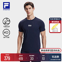 FILA 斐乐 官方男子运动短袖T2024夏新防晒吸湿速干健身上衣T恤男