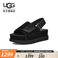 UGG夏季女士休闲舒适厚底纯色露趾可调式鞋面束带凉鞋1152652 BLK | 黑色 36