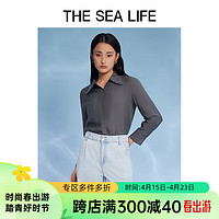 THE SEA LIFE欧海一生衬衫女春高级法式简约通勤休闲衬衫0133 苜蓿灰 S