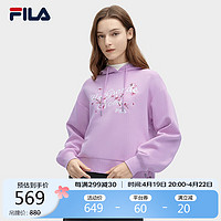 FILA 斐乐 官方连帽卫衣女2024春宽松刺绣运动上衣