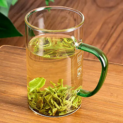 古朴堂 玻璃杯大容量泡茶杯 草绿 350ml