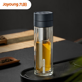 Joyoung 九阳 双层玻璃杯高档商务泡茶杯茶水分离杯子B32G-WR920（蓝）