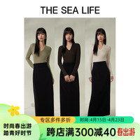 THE SEA LIFE欧海一生 莱赛尔针织衫女2024春季打底衫透气修身15730 米杏色 M