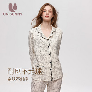 unisunny月子服春夏季孕期产后纯棉哺乳家居服国风水墨画夏季薄款睡衣 水墨画 M