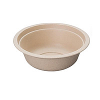 莱羽炫一次性纸碗加厚350ml*100个秸秆餐具本色碗可降解餐碗环保卫生碗