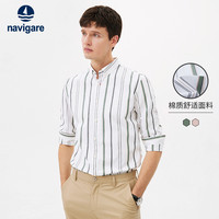 navigare 纳维凯尔 意大利小帆船春季条纹衬衫男长袖休闲寸衫打底衬衣