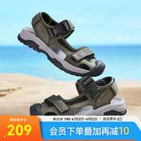骆驼(CAMEL)沙滩鞋夏季男士软底魔术贴简约休闲包头凉鞋 G14M076669 山系绿 41