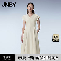 江南布衣（JNBY）24夏连衣裙赫本风优雅气质女V领短袖5O4G12850 748/浅豆黄 S