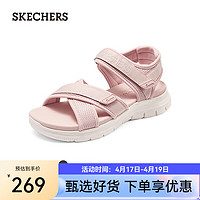 斯凯奇（Skechers）2024年春夏女子复古休闲凉鞋舒适外穿沙滩凉鞋119487 裸粉色/BLSH 35
