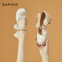 DAPHNE 达芙妮 配裙子高跟鞋玛丽珍女鞋2024年春单鞋方头粗跟晚晚风伴娘鞋