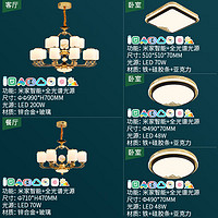 雷士（NVC）新中式吊灯全光谱客厅灯餐厅灯卧室灯别墅复式楼灯具灯饰全屋套餐 15头+6头全光谱套餐【三室两厅】