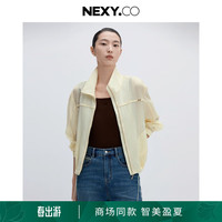 奈蔻奈蔻轻盈休闲减龄运动通勤风短外套女 淡黄色 S