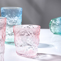 百亿补贴：JIAXIN 甲馨 渐变色冰川纹玻璃杯子透明家用磨砂喝水杯子ins泡茶杯酒杯