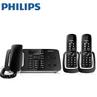 PHILIPS 飞利浦 DCTG492一拖二中文无绳电话机家用来电报号固话座机子母机