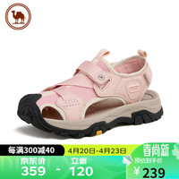 骆驼 CAMEL 女士凉鞋户外透气休闲鞋女款防撞沙滩鞋 P24M307617 粉色 38