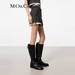 MO&Co.2024夏个性衬布外露精裁A字高腰短裤休闲裤MBD2SOT016 深花灰色 M/165