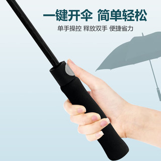 惠寻8骨自动长柄雨伞直杆抗风加固超大伞 男士商务晴雨伞 黑色 黑色 8骨