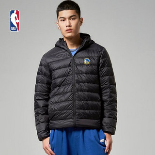 NBA 勇士队连帽羽绒服 篮球运动时尚休闲保暖羽绒服 腾讯体育 XXL