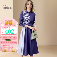 迪菲丽格高端精致连衣裙女春季2024年设计感印花a字衬衫裙子 图片色 S(图片色 4月20日前)