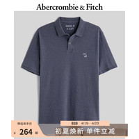 ABERCROMBIE & FITCH男装 24春夏美式商务通勤小麋鹿短袖polo衫 KI124-4090 海军蓝织纹 M (180/100A)